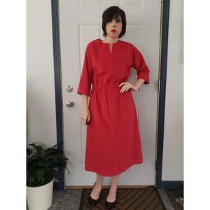 Vintage Scarlet Midi Dress